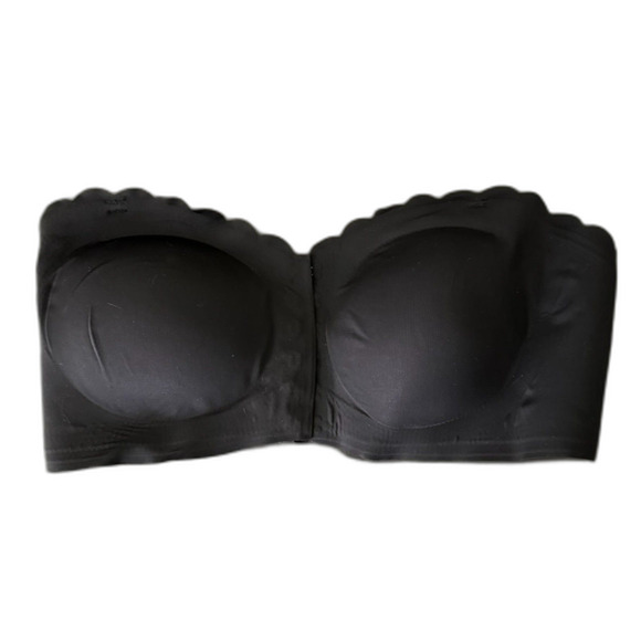 Seamless Strapless Front Closure Bra With Wave Edge Design, Casual Style -Large - Picture 4 of 7